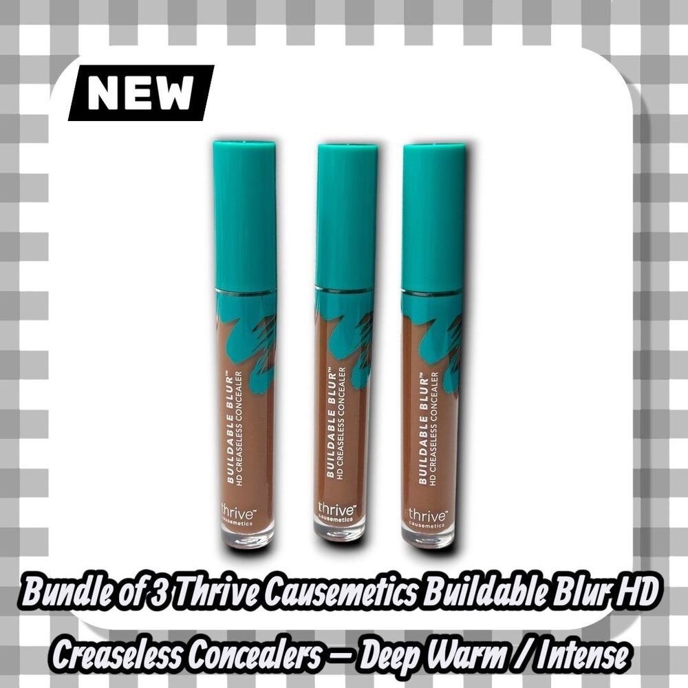 New Bundle of 3 Thrive Causemetics Buildable Blur HD Creaseless Concealers – Dee